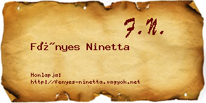 Fényes Ninetta névjegykártya